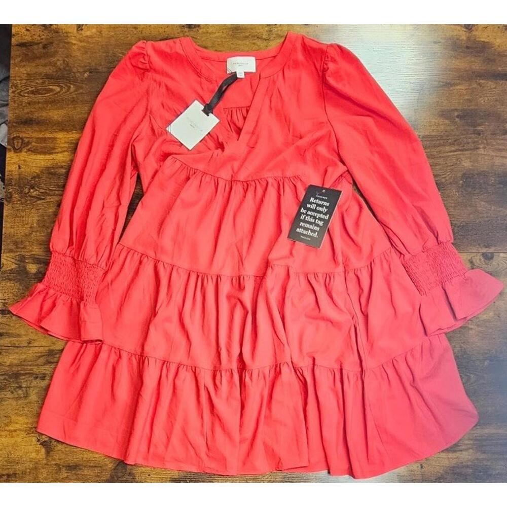 Pomander Place Bright Red‎ Crepe Kenzo Dress Size 3XL NWT